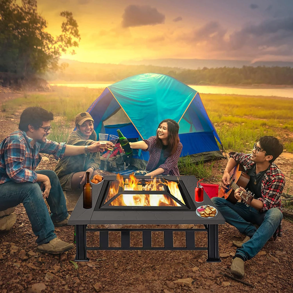 34 Square Metal Fire Pit Table I9659