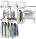 4 to 6 FT Wall-Mounted Closet Organizer Kit with Wire Shelving and Hanging Rods P534739