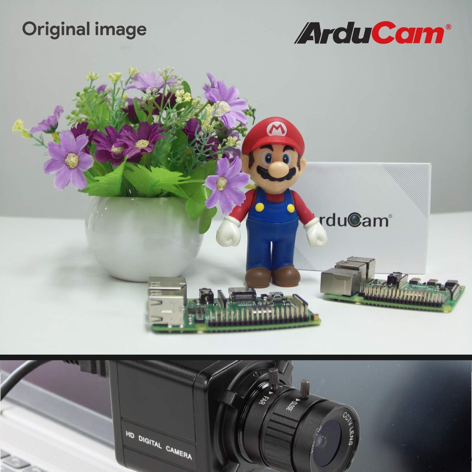 4K USB Camera Bundle with Audio, 6mm CS-Mount Lens, Metal Enclosure, Tripod and USB Cable B7580