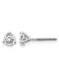 14K White Gold Diamond Solitaire Stud Earrings with Screwbacks X146027