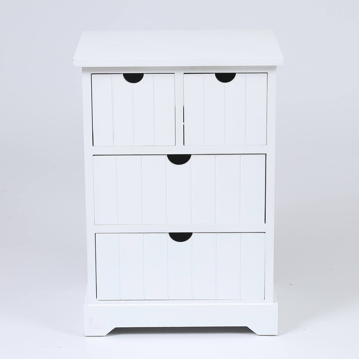 White Beadboard Wood Cabinet X336