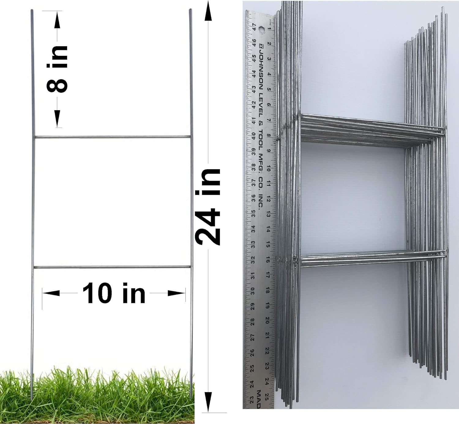 24'' Double H-Frame Metal Sign Stake, Pkg of 50 Pcs M271